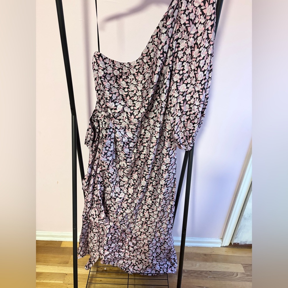 J. Crew limited-edition one-shoulder ruffle-hem dress in glory floral NWT 18